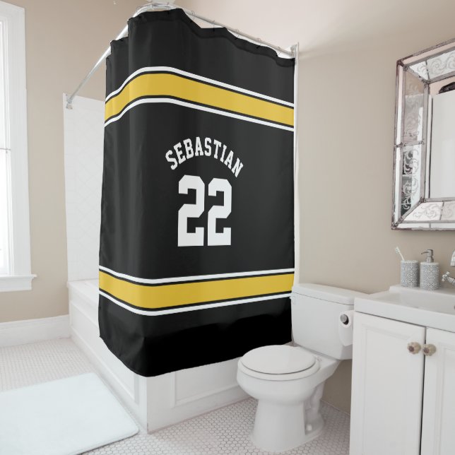 Football Novelty Personalized Jersey Black Yellow (In Situ)