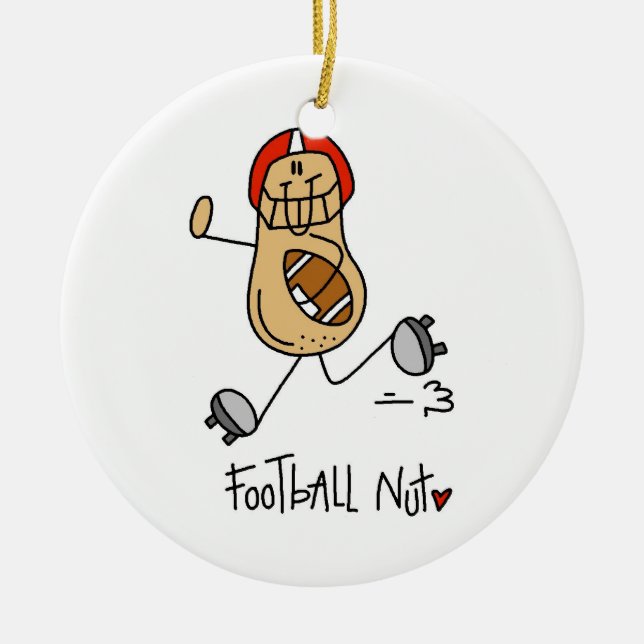 Football Nut T-shirts and Gifts Ceramic Ornament (Front)