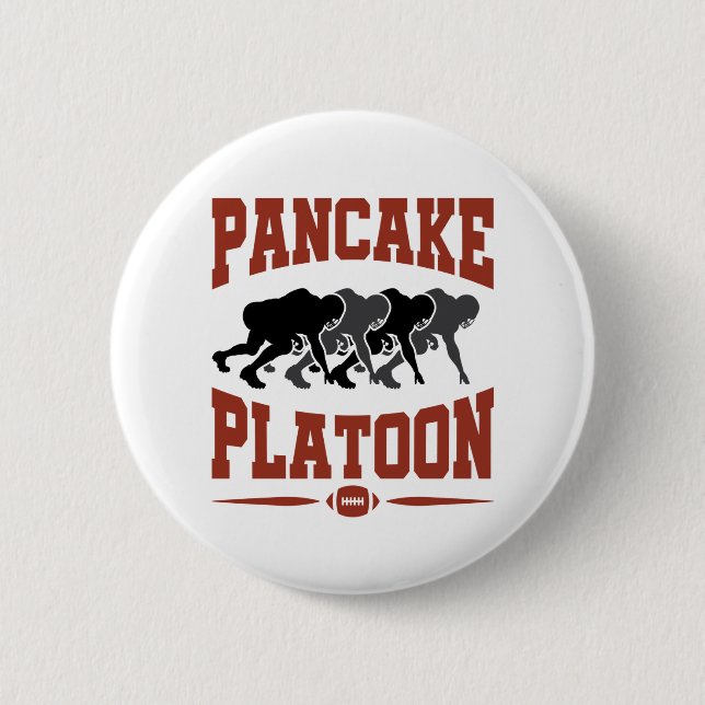 Football Offensive Lineman Pancake Platoon 2 Inch Round Button (Front)
