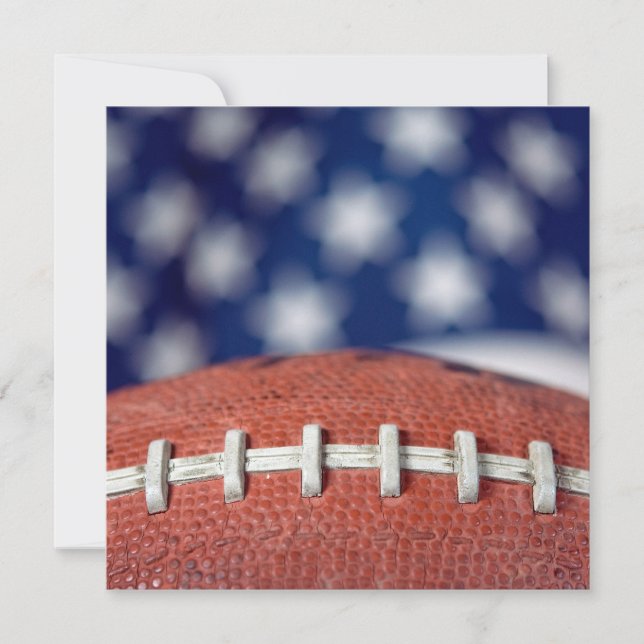 Football On Flag Party Invitation (Front)