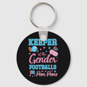Football Or Pom Poms Cute Keeper Of Gender Ba Keychain
