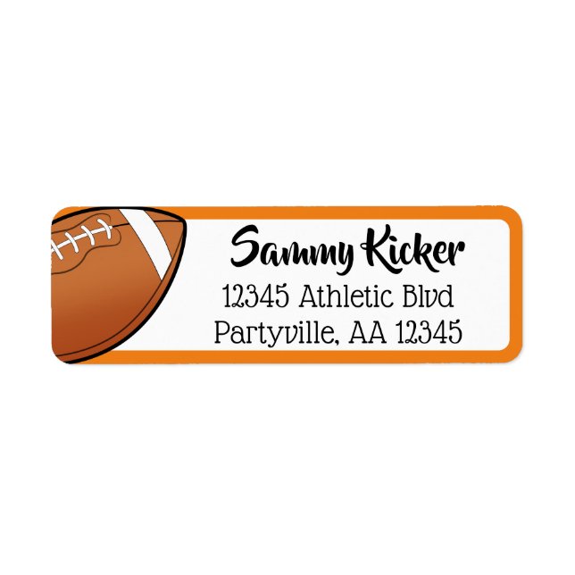 Football Orange & Black Address (Front)