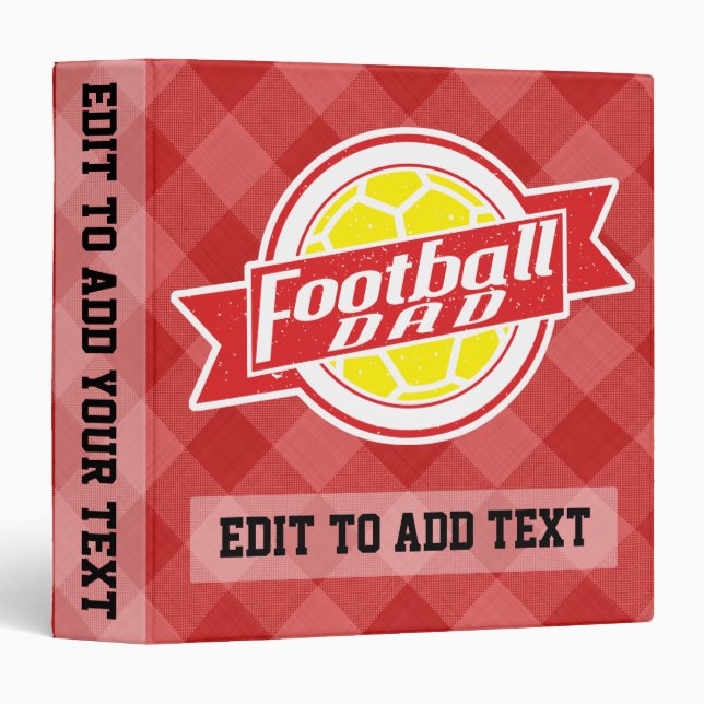 Football Papa Personnalisable 3 Classeur Bague (Devant/Côté)
