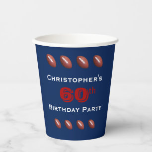 Football Paper Cups, 60th Birthday Party Paper Cup