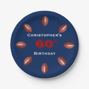 Football Paper Plates, 60th Birthday Party Plate