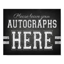 Football Party AUTOGRAPHS Sign Chalk Print
