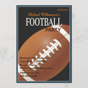 Football Party Birthday Invitation