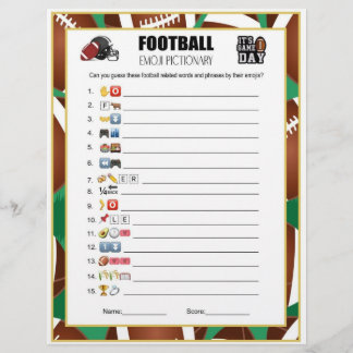 Football Party Game Emoji Pictionary Letterhead