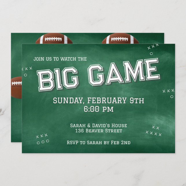Football Party Invitation (Front/Back)