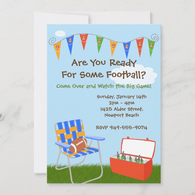 Football Party Invitation (Front)