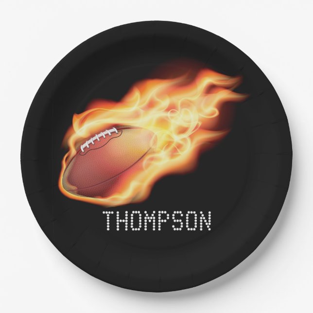 Football Party Personalized Paper Plate (Front)