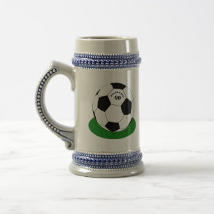 Football party, Soccer Ball with Name & Number Beer Stein