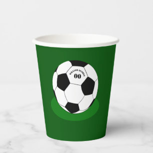 Football party, Soccer Ball with Name & Number Paper Cups