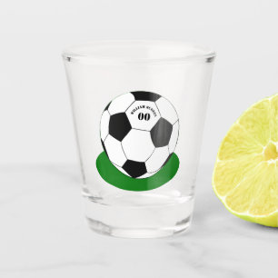 Football party, Soccer Ball with Name & Number Shot Glass