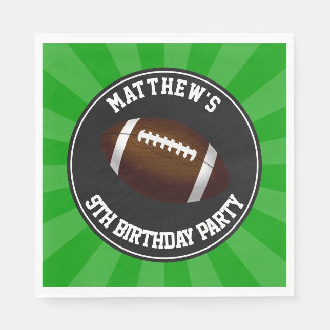 Football Party Sports Birthday Napkin (Front)
