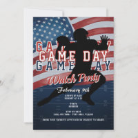 Football Patriotic B Game Day Sports Watch Party