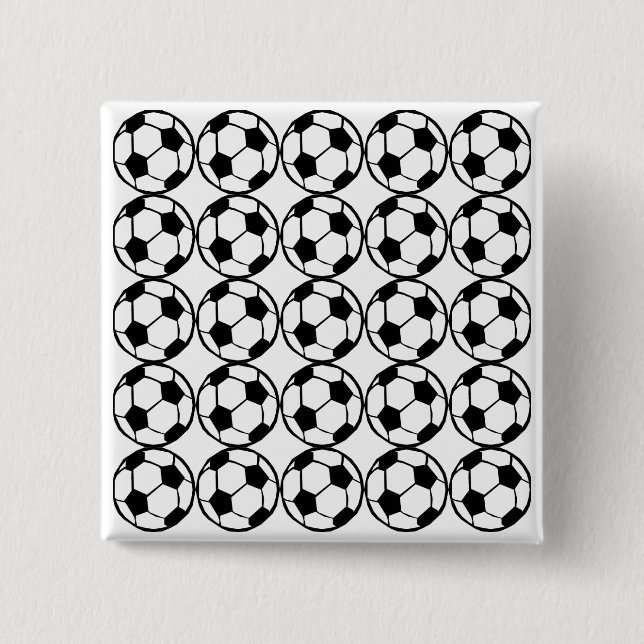 Football pattern 2 inch square button (Front)