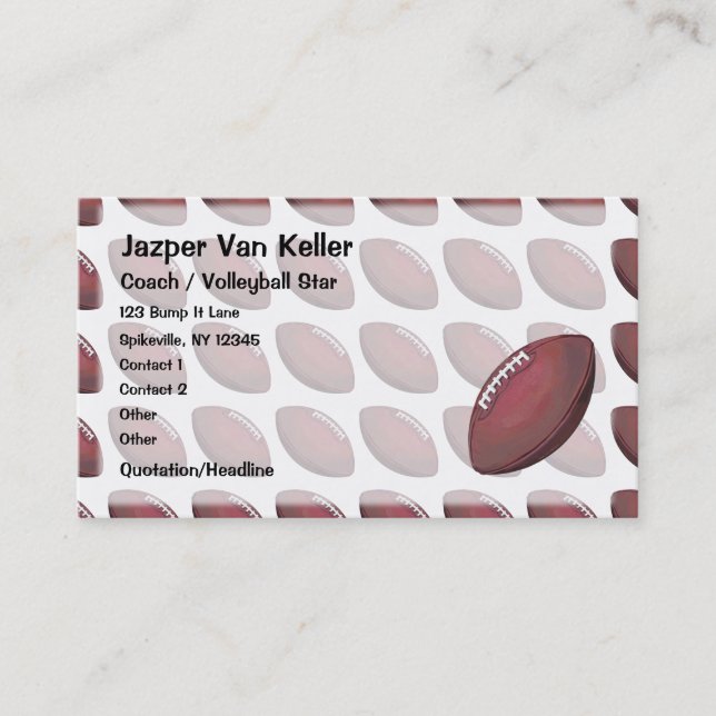 Football Pattern Business Card (Front)