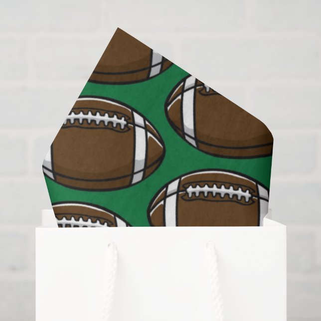 Football Pattern Green Sports Player Team Game Fan Tissue Paper (Gift Bag)