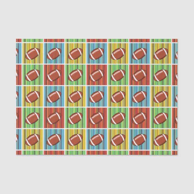 Football Pattern Tissue Paper (Front)