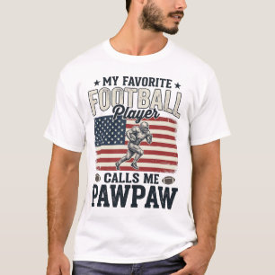 Football Pawpaw Vintage American Flag Shirt Design