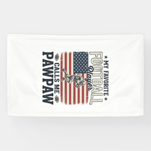 Football Pawpaw Vintage American Flag Shirt Design Banner