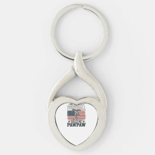 Football Pawpaw Vintage American Flag Shirt Design Keychain