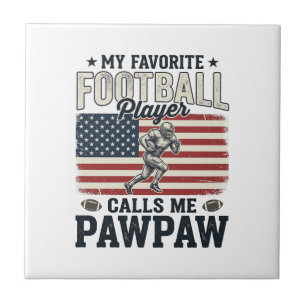 Football Pawpaw Vintage American Flag Shirt Design Tile