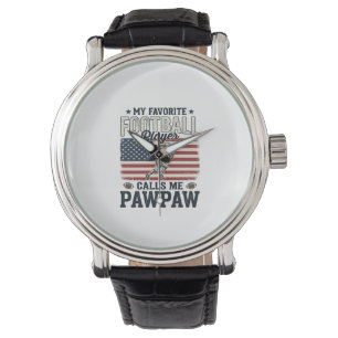 Football Pawpaw Vintage American Flag Shirt Design Watch