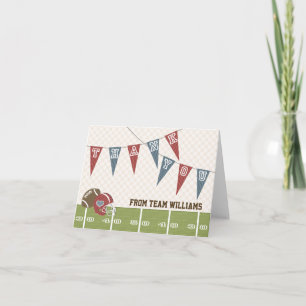 Football Pennant Thank You Card