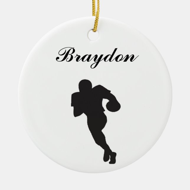 Football Personalized Christmas Ornament (Front)
