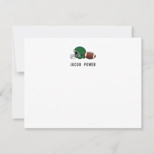 Football Personalized Monogram Initals Card