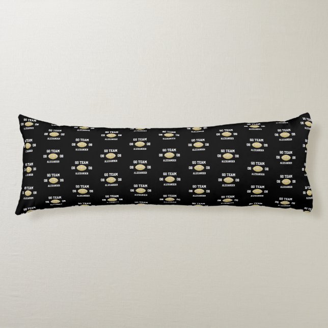 Football Personalized Monogram name Go Team Throw Body Pillow (Front)