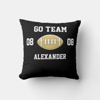 Football Personalized Monogram name Go Team Throw Pillow