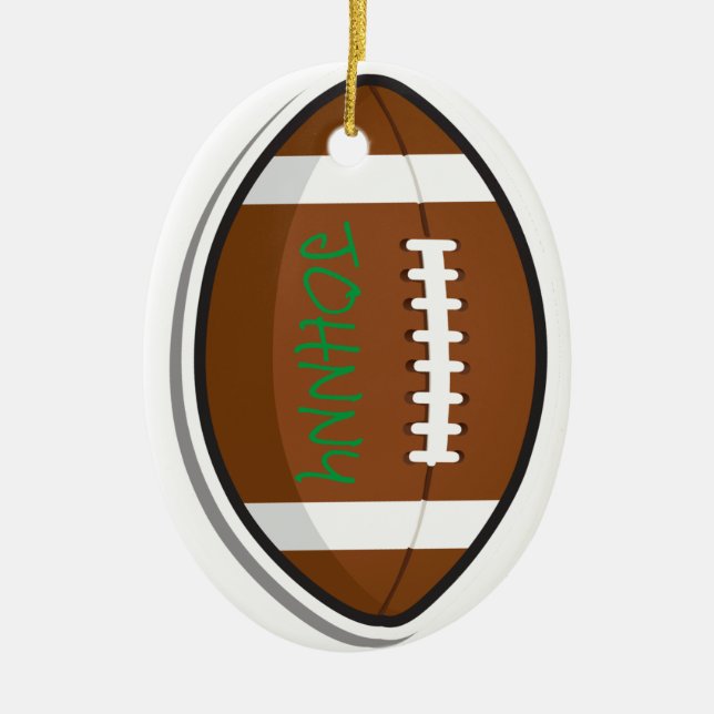 Football Personalized Team Player Sports Ceramic Ornament (Front)