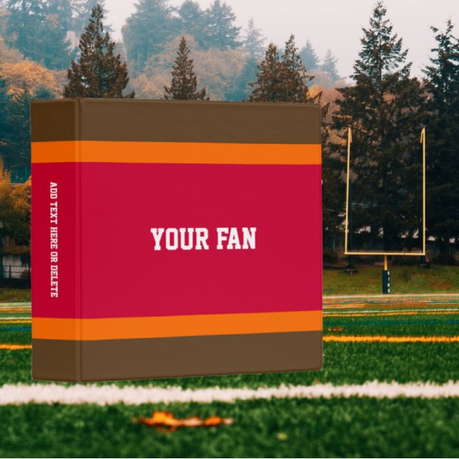 Football Pewter, Red & Orange Personalized Binder (Creator Uploaded)