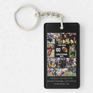 Football photo collage keychain