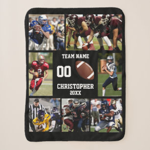 Football photo collage sherpa blanket