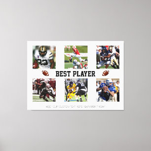 Football photo collage template Photo Block Canvas Print