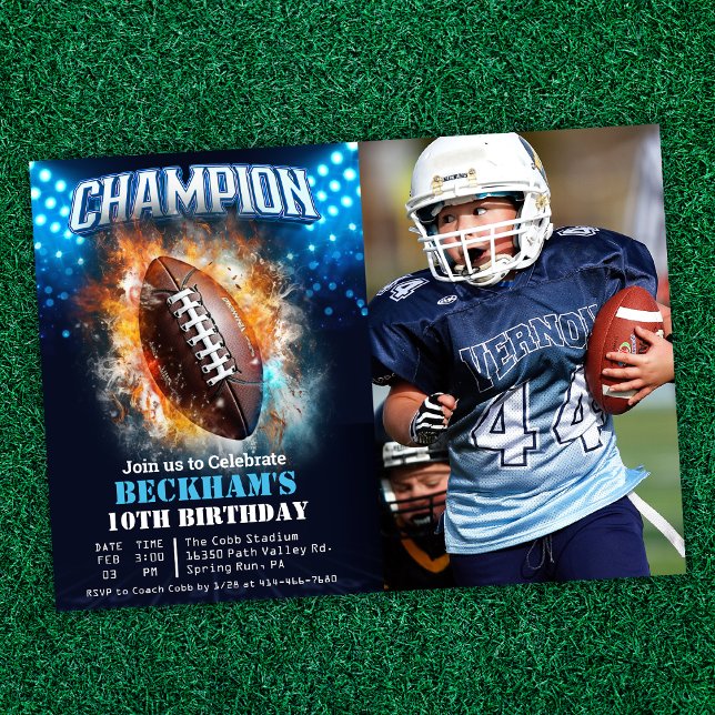 Football Photo Invitation Anniversaire (Créateur téléchargé)