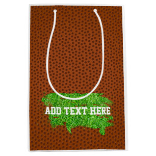 Football Pigskin Turf Sport Add Own Text Fun Medium Gift Bag