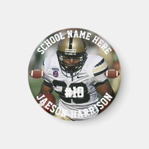 Football Player Add Name Number Team and Photo Magnet