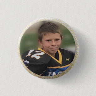 Football Player Add Own Photo 1 Inch Round Button