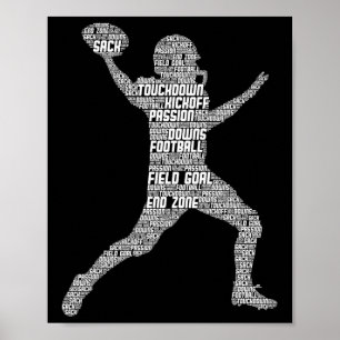 Football Player American Football Boys Kids Men Poster