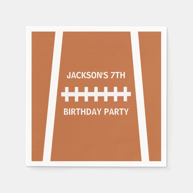 Football Player Ball Custom Sports Birthday Party Napkin (Front)