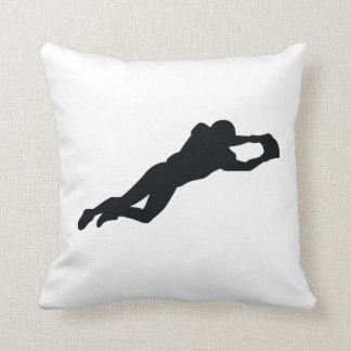 Football Player Black Silhouette Throw Pillow