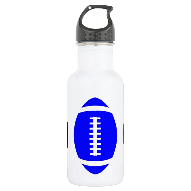 Football Player/Coach Blue Footballs Water Bottle (Front)