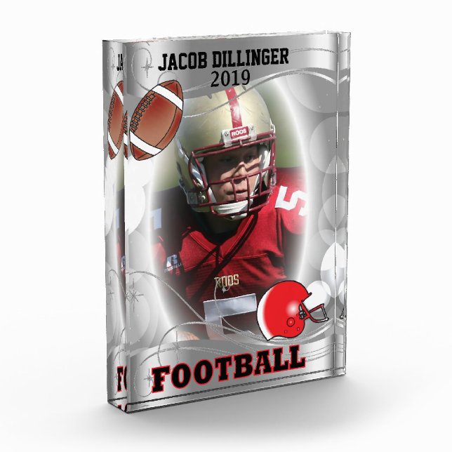 Football Player Design - DIY Photo Template Block (Left)