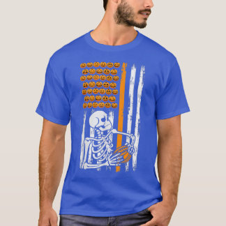 Football Player Fan Skeleton Halloween T-Shirt