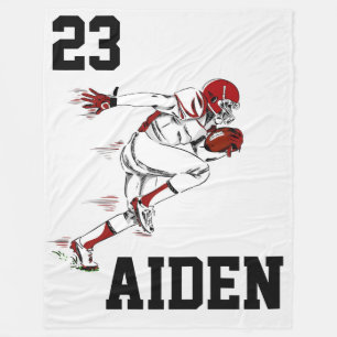 Football Player Fleece Blanket
